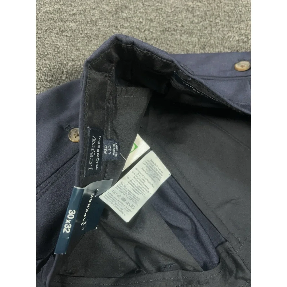 New J Crew Thompson Dress Pants Men 30x32 (Fits 32x32) Blue Tapered Wool Stretch